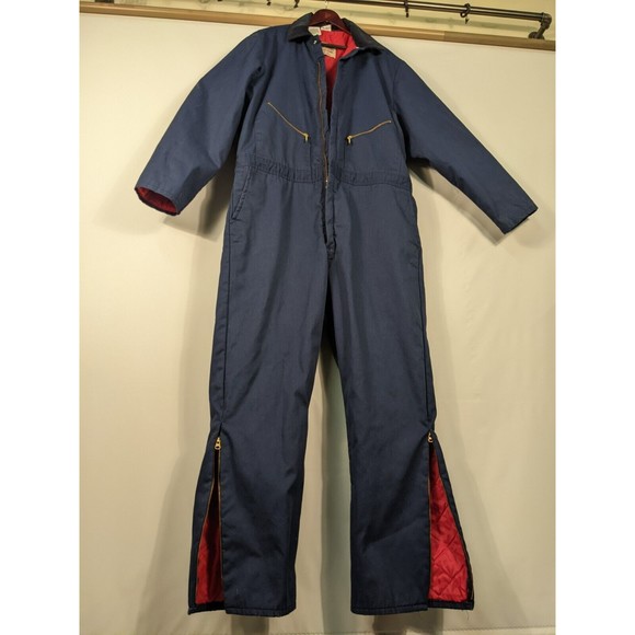 Vintage 2XL Tall Insulated Walls Mens Coveralls Blizzard Pruf Chest 50-52 Blue - Picture 1 of 15